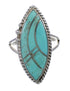 Genuine Sterling Silver Southwestern Turquoise Inlay Jewelry Ring Size 5-1/4 AX87993